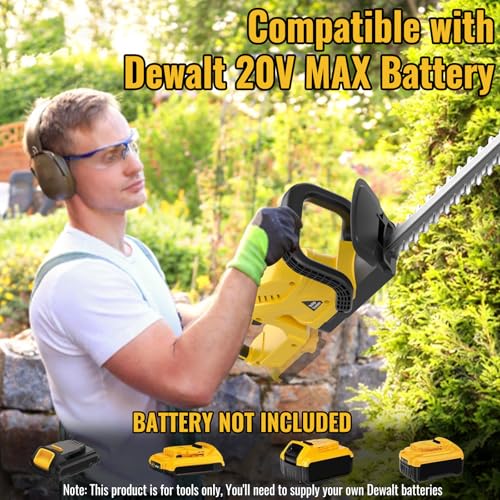 22" Cordless Hedge Trimmer Compatible with DEWALT 20V MAX Battery-Tool Only - color: Yellow