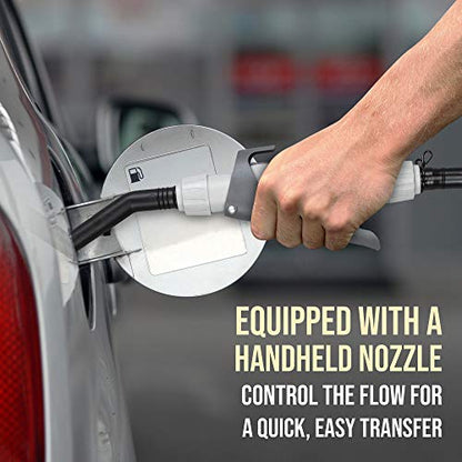 Deway Auto Fuel Transfer Pump with Flow Control Nozzle, Fits Most Gas Cans - style: Hand Trigger Nozzle w/ 51" Plastic Hose