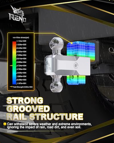 RENO Trailer Hitch (3" Receiver) - 4" Drop/Rise Adjustable Trailer Hitch - size: 3" Receiver x 4" Drop/Rise