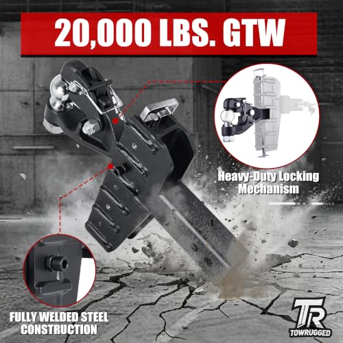 Adjustable Pintle Hitch Combination, 2" Receiver, 2-5/16" Ball - size: 2" Receiver