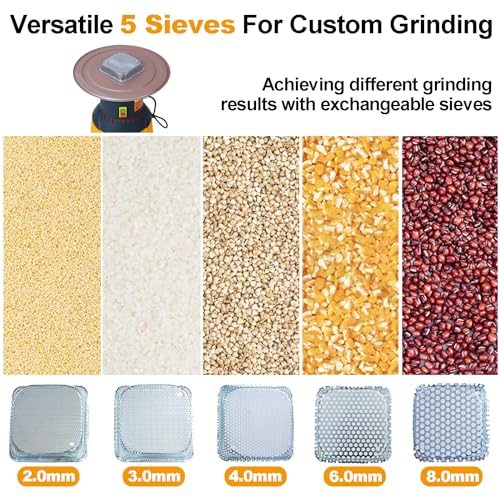 Electric Grain Mill for Flour, Wheat Grinder Mills for Kitchen, Corn G