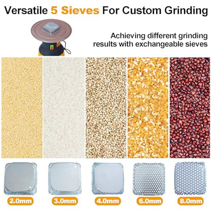 Electric Grain Mill for Flour, Wheat Grinder Mills for Kitchen, Corn G