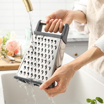 Spring Chef Stainless Steel XL Cheese Grater for Kitchen, Gray - color: Gray