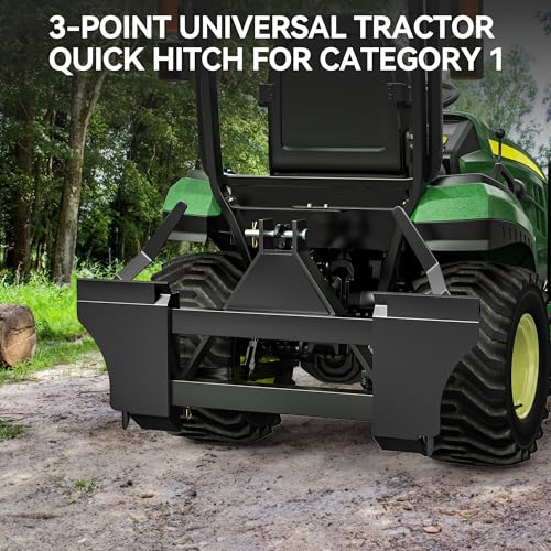 YITAMOTOR Universal Skid Steer 3 Point Quick Hitch Adapter for Category 1