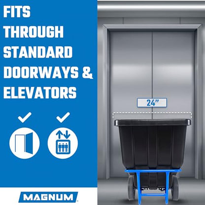 Tilt Truck, 1/2 Cu. Yd. Capacity Dump Cart with Non-Marking 12” Wheels & 5” Casters & Forklift-able Frame for Jobsites, 850 lbs, Trash Cart with Wheels DUC12T-F-NM-04PK (4-Pack) - size: Non-Marking Wheels, style: Forklift Frame
