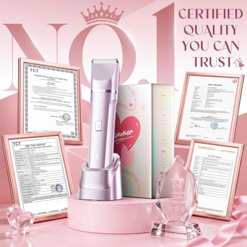 Risina 5-in-1 Bikini Trimmer for Women, Self Care Gifts, Full Body Shaver - color: Rose Quartz