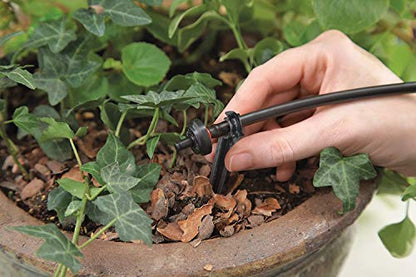 Raindrip R560DP Drip Watering System, Automatic Drip Irrigation System with Timer for Containers and Hanging Baskets, Waters up to 20 Plants, Includes 20 Drippers, Black - color: Timer, style: Container & Hanging Baskets
