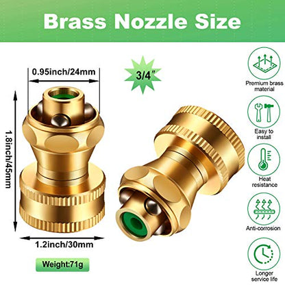 Hotop 3 Pack Big Shot Brass Hose Nozzle Adjustable Twist,3/4 Inch - size: 3/4inch