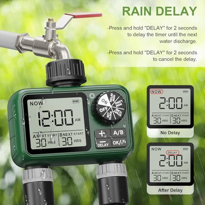 Water Timer for Outdoor Garden Hose, Sprinkler Timer for Garden - style: 2 Outlet