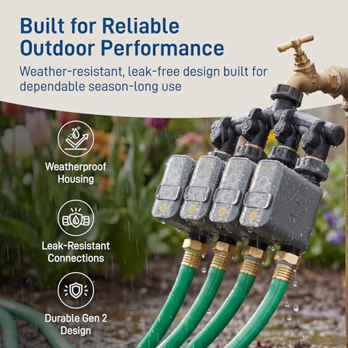 Orbit 21207 B-hyve Gen 2 Smart Hose Watering Timer, 4-Pack with Wi-Fi Hub and Hose Y Splitter - size: 4-Pack