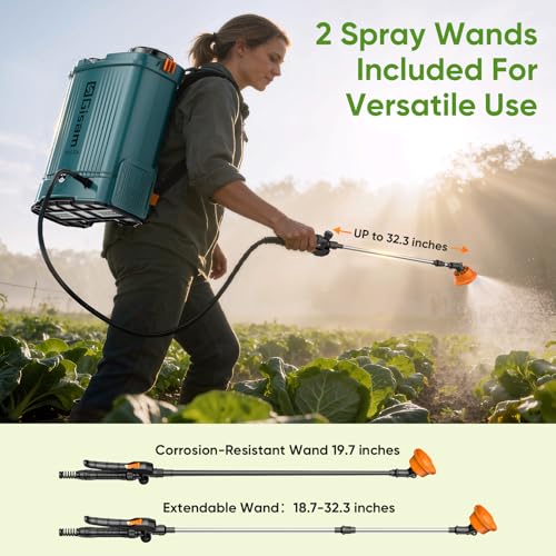 5.3 Gallon Battery Powered Backpack Sprayer,21V 2 Batteries Garden Sprayer - color: blue-03