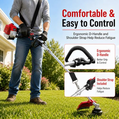 AMERISUN 26cc Gas String Trimmer 3-in-1, Weed Eater Brush Cutter