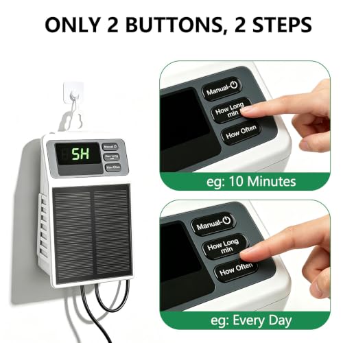 Uzoli Solar Drip Irrigation System, Auto Watering Kit for 10 Potted Plants