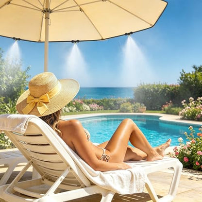 Thiswing 100 FT Dual-Line Misting Cooling System with 24 Brass Nozzles