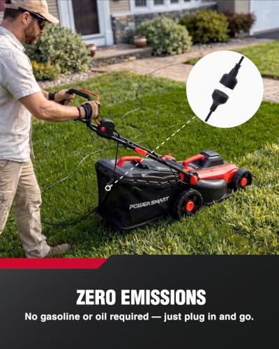 Small Corded Lawn Mower, 14 Inch, Reliable 12.5-Amp Motor, Lightweight