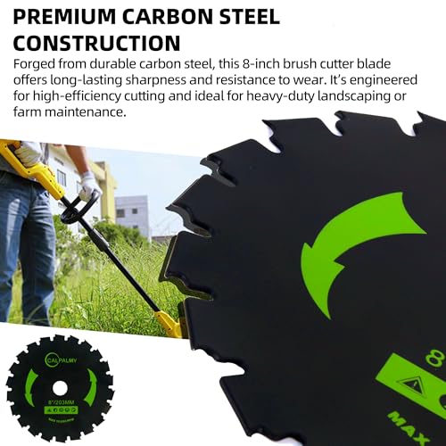 CALPALMY 8" Chainsaw Brush Cutter Blade and File Set - 22 Tooth Circular Trimmer Saw Blade with 3 Assorted Round Files and 4 Washers - Compatible with Husqvarna Brushcutter - size: 8" x 22T