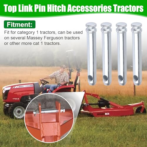 S07070200 Cat 1 Top Link Pin Hitch for Tractors, 3/4 in Dia Pin, 4 Pack