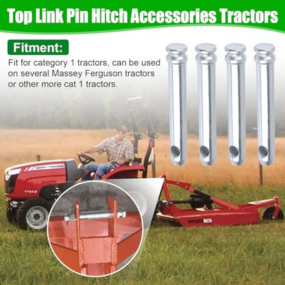 S07070200 Cat 1 Top Link Pin Hitch for Tractors, 3/4 in Dia Pin, 4 Pack