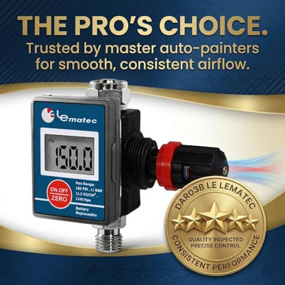 LE LEMATEC Digital Air Regulator for HVLP Paint & Spray Gun - style: Locking Valve Version