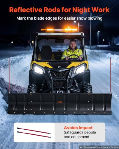 VEVOR Snow Plow Kit 43 in/72 in Width Adjustable Universal Plow Attachment - size: 43in-72in Adjustable