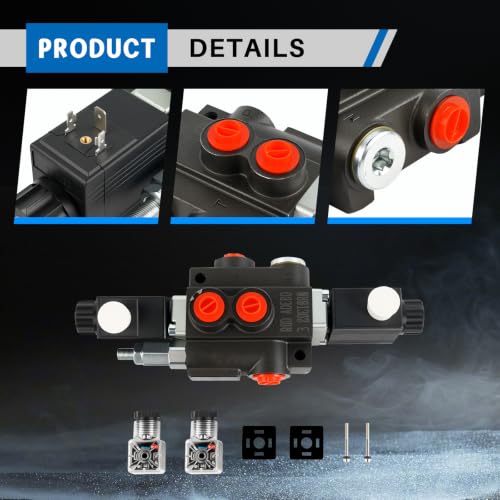 1-Spool 12V DC Hydraulic Solenoid Control Valve, 13 GPM, 3600 PSI