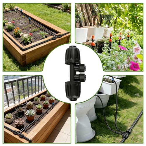 8 PCS 1/2" to 1/4" Drip Irrigation Tee Fitting,4 Way Quick Connect - size: 8PCS 1/2" to 1/4" Connect (4 Way))