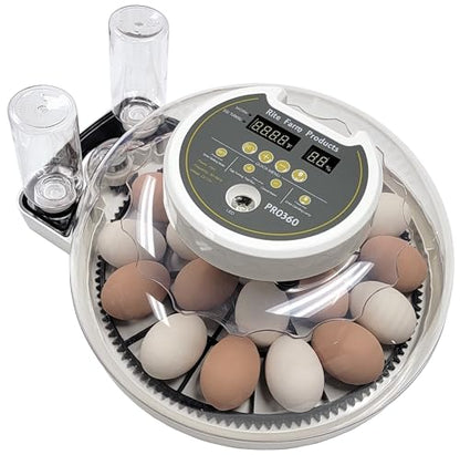 PRO 360 RITE FARM PRODUCTS 21 EGG CHICKEN INCUBATOR and HATCHER and 2 TURNER TRAYS