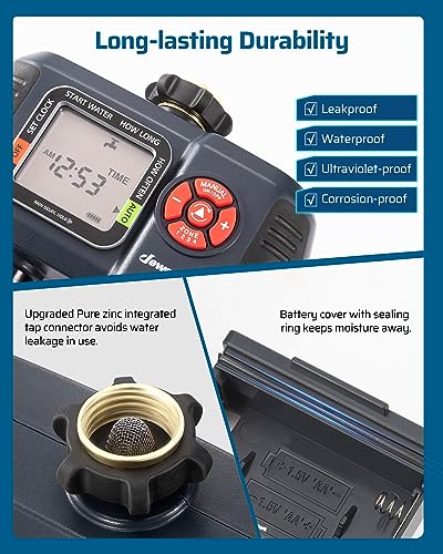 DEWENWILS Sprinkler Timer 4 Zone, with Rain Delay/Manual/AUTO Irrigation - color: 4 Zone