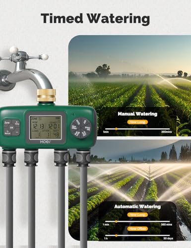 MOES 4 Zone Sprinkler Timer for Garden Hose,Brass Inlet Water Timer - size: 4 Outlet