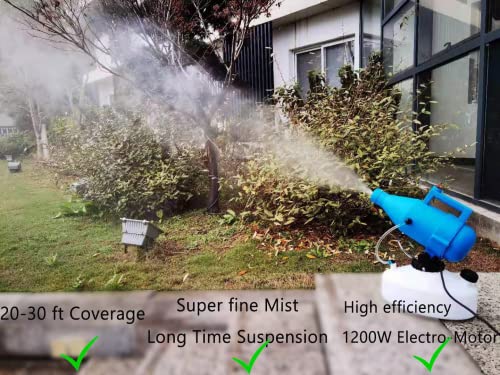 Electric ULV Portable Fogger Sprayer Machine 4.5L (1.2 Gallon) Cold Fogger Machine Spraying Distance 30ft for Home, Hotel, Church, School, Yard