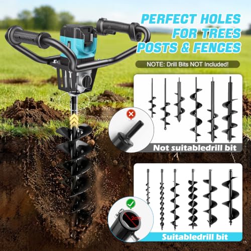 36V Cordless Post Hole Digger for Makita 18V, Power Earth/Ice Auger - size: Large