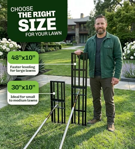 Gardease Lawn Leveling Rake, 48" x 10", Heavy Duty Steel Lawn Leveler