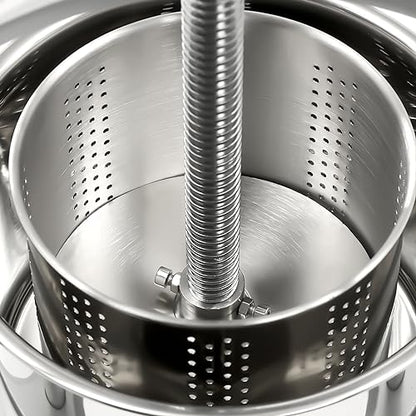 Fruit Wine Press, 0.8 Gal Manual Press Machine with Dual Stainless Steel Barrels, Ergonomic Design for Cider, Tincture, Cheese, Vegetables (3L) - size: 3L