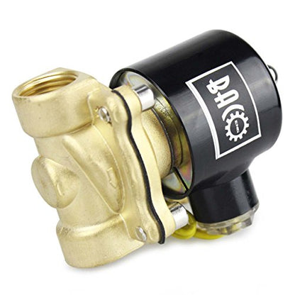 BACOENG 1/2" DC12V Electric Solenoid Valve (NPT, Brass, Normally Closed) - size: 1/2"NPT-Brass