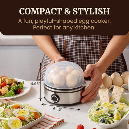 Elite Gourmet EGC855SS Easy Egg Cooker, 7-Egg, Steel - color: Stainless Steel