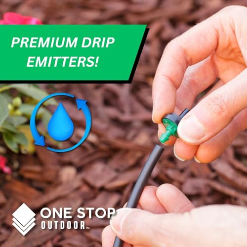 (50-Pack) - .5 Gallons Per Hour Pressure Compensating Drip Emitters on Barb - Premium Drippers for Drip Irrigation (Works with Netafim, Rainbird, Raindrip etc.) (Standard .5 GPH, 50) - style: Standard .5 GPH
