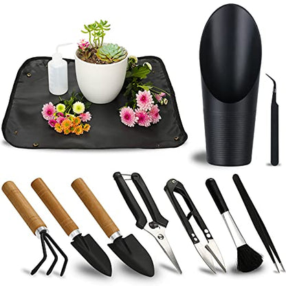 11Pcs Succulent Tools, Mini Garden Tools, Plant Repotting Set(No Flowerpot) - style: Abundant Garden Tools