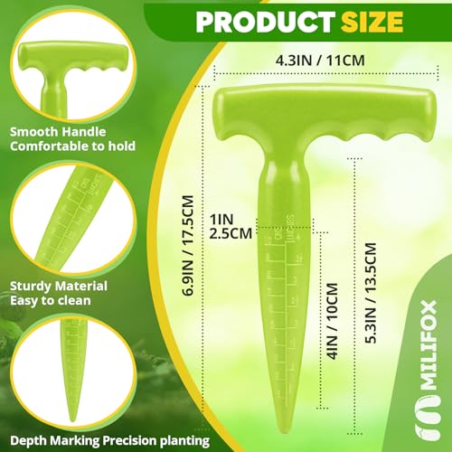 Seed Planter Tool, T-Handle Seed Dibber, Light Green, 1 Pack - color: Light Green, 1-Pack