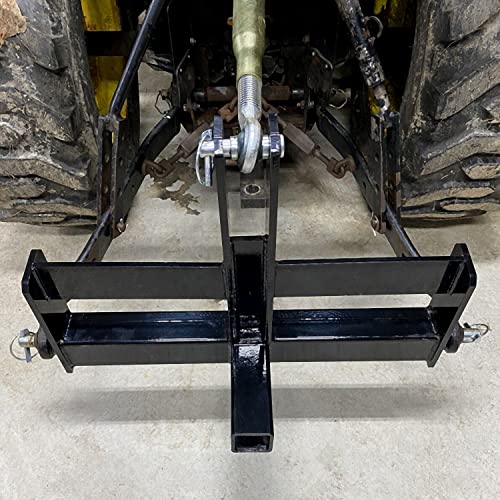 KUAFU 3 Point Hitch Receiver 2" Tractor Drawbar Compatible with Category 1 Tractors w/Suitcase Weight Brackets