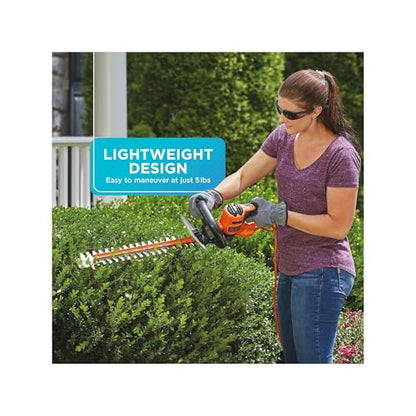 BLACK+DECKER Hedge Trimmer with Saw, 20-Inch, Lightweight and Compact Design, Full Wraparound Handle, Corded (BEHTS300)