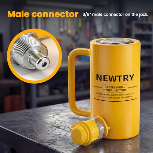 NEWTRY 20T Long Hydraulic Ram Jack, 4" Stroke Porta Power Auto Retract - size: 20T