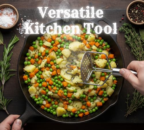 Double-Layer Stainless Steel Potato Masher - InfyniteShores | Smooth Perfection | Effortless Press | Kitchen-Grade Durability