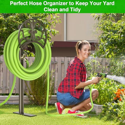 GOFORWILD Hose Stand with Brass Faucet, Holds 150 ft 5/8-in Hose