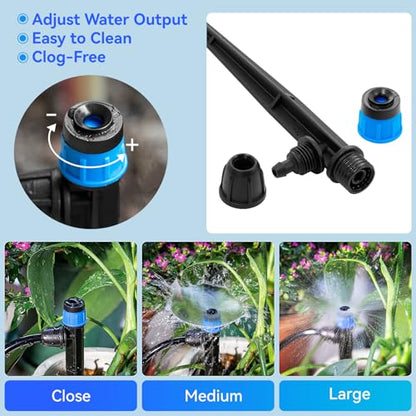 Adjustable 1/4" Drip Irrigation Drippers for Garden Irrigation System,20 PK - size: 20pcs Drip Emitters with Lock Barb