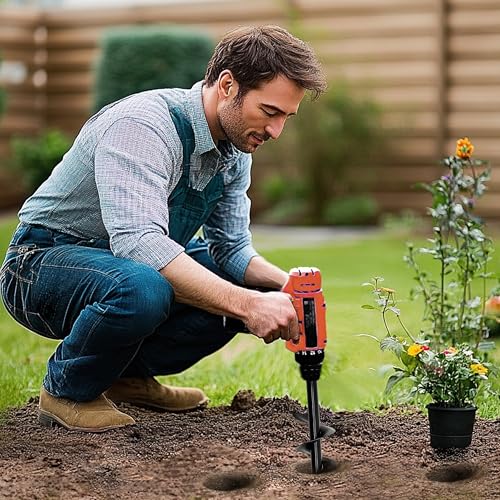 4 x 16 Inch Auger Drill Bit for Planting–Garden Spiral Hole Drill Planter for Bulbs, Bedding Plants & Umbrella Holes|3/8" Hex Drive|The Ultimate Bulb Planter Tool for Cordless Drill - size: 4"x16"