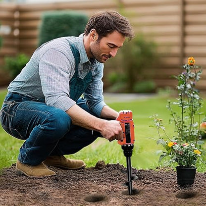 4 x 16 Inch Auger Drill Bit for Planting–Garden Spiral Hole Drill Planter for Bulbs, Bedding Plants & Umbrella Holes|3/8" Hex Drive|The Ultimate Bulb Planter Tool for Cordless Drill - size: 4"x16"