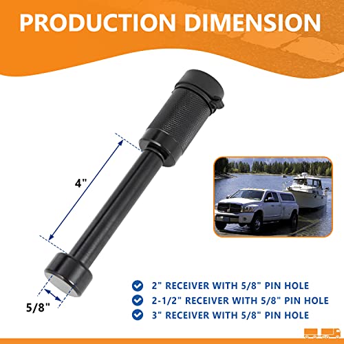 Trailer Hitch Locks, 5/8" Dia 4" Long Pin Fits 2" 2.5" 3" 3.5" Receiver - color: 1pack, size: 4" Pin