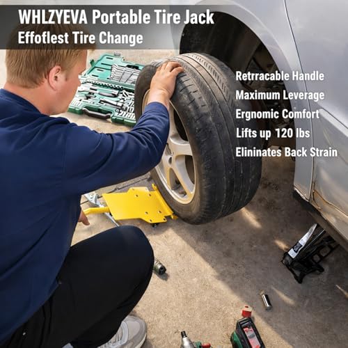 Tire Lifting Tool, Portable Wheel Mounting Aid with Rollers