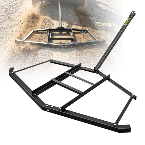 Driveway Drag, 74" Heavy Duty Steel Driveway Drag Harrow with Pin-Style Hitch, Tow Behind Grader for ATV, UTV, Garden Lawn Tractors – Adjustable Bars for Efficient Driveway and Lawn Maintenance - size: 74"