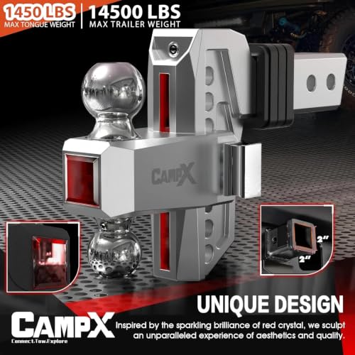Adjustable Trailer Hitch Fits 2" Receiver 6-Inch Drop/Rise, Silver - color: 2 inch Receiver-Silver